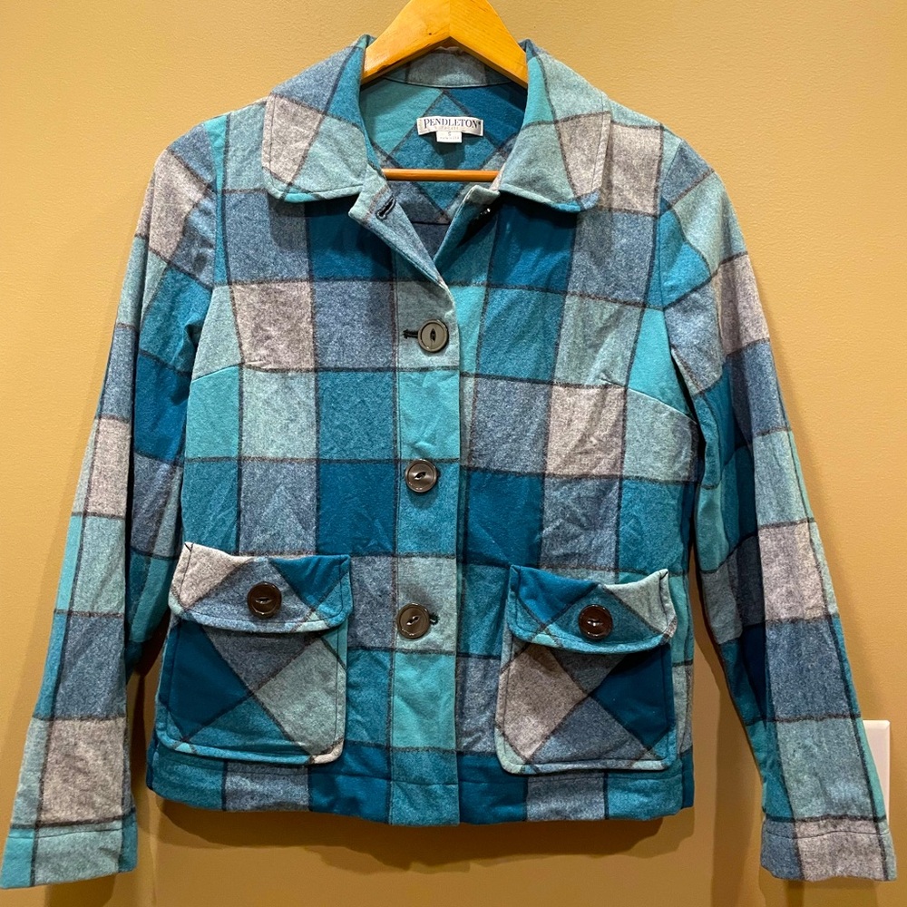 Pendleton 49er Plaid Jacket Lightweight Wool - image 1